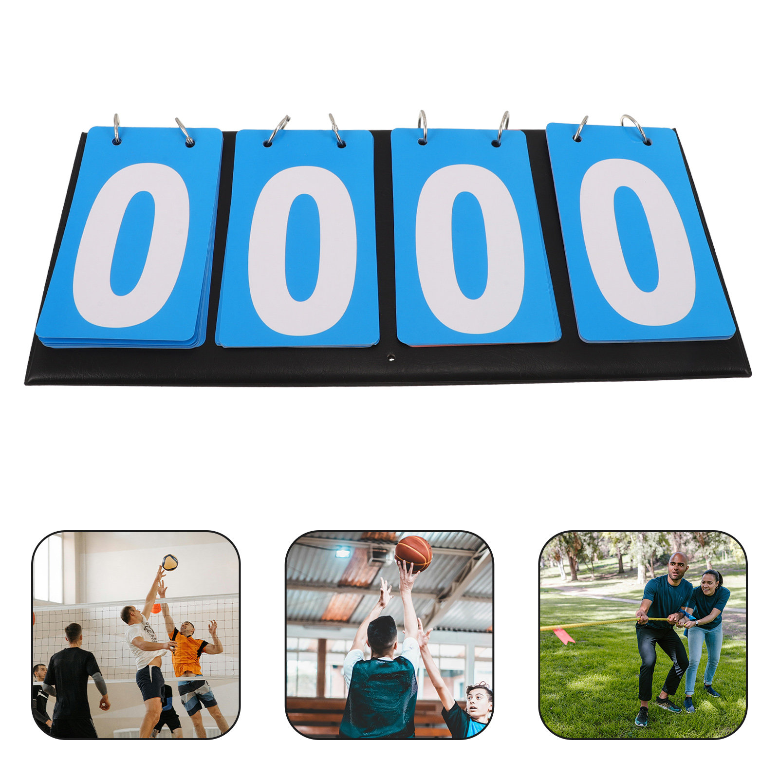 Table Tennis Scoring - 4つのスコアボードを備えた、持ち運び可能なバスケットボール用スコアボード。バレーボール、サッカー、卓球など、複数のスポーツに対応した手動式スコアキーパー。