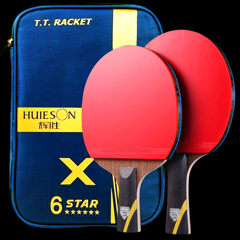 Table Tennis Ace - Huieson 5/6 スター卓球ラケット カーボン攻撃的ピンポンラケットパドル カバーバッグ付き