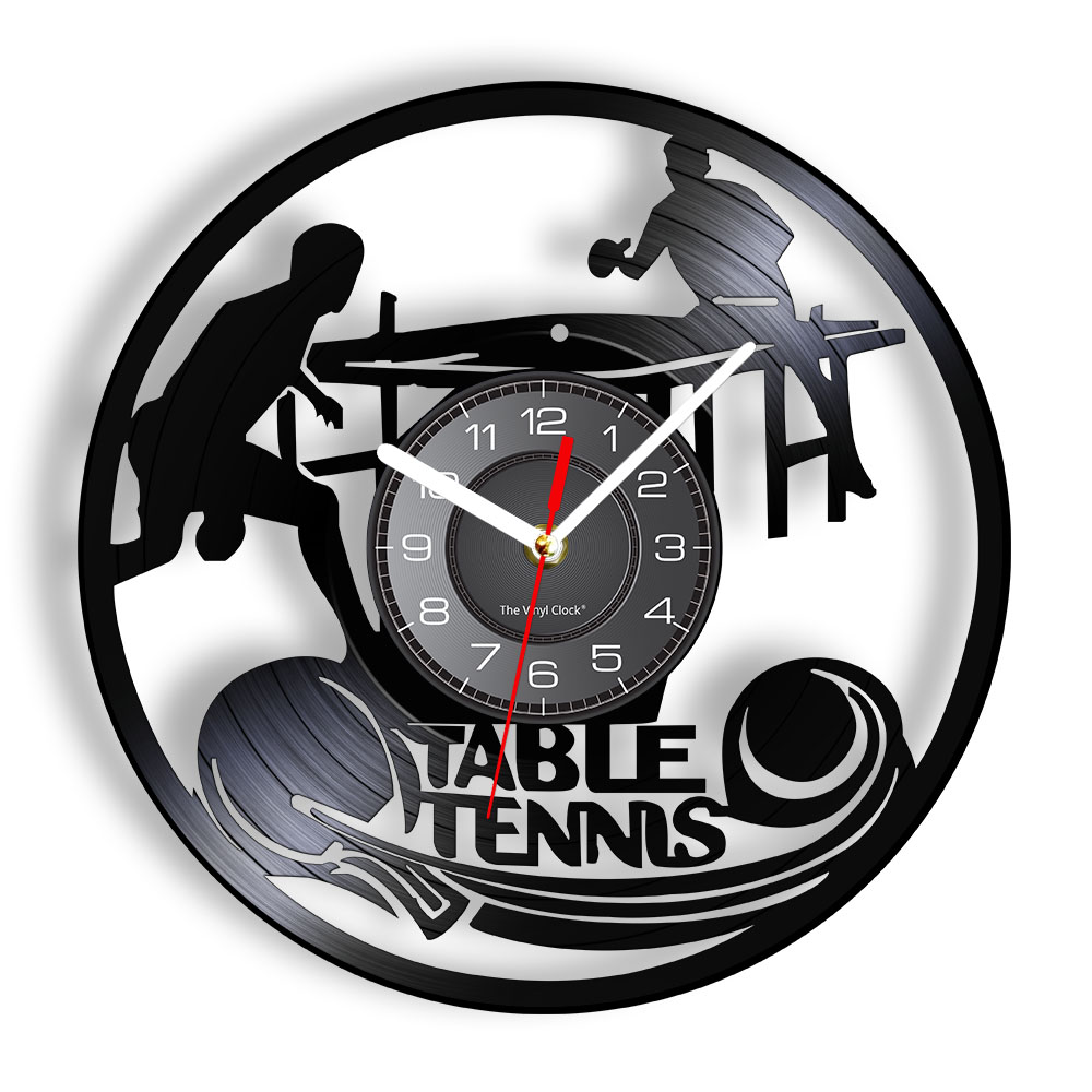 Table Tennis Dimension - 卓球の壁掛け時計,ビニールレコード,壁時計,家の装飾,ピンポン,ヴィンテージ時計,スポーツギフト