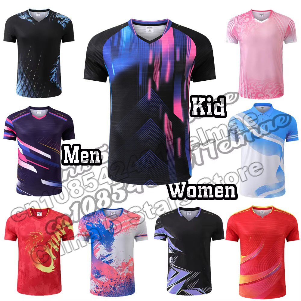 Table Tennis Name - 無料カスタムネーム2025中国チーム卓球シャツ男性女性、子供用ピンポンTシャツ卓球服バドミントンシャツ