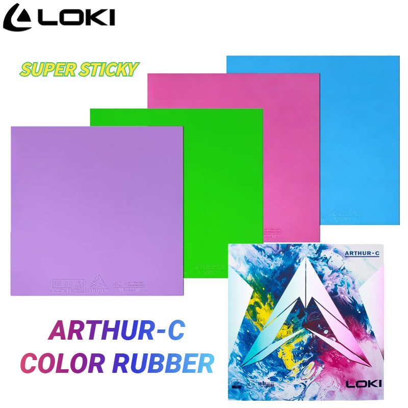 Table Tennis Grip - オリジナル LOKI アーサー-C カラー卓球ラバーブルー粘着性ピンポンラバースーパースティッキースポンジ 100% オリジナルグリーンラバー
