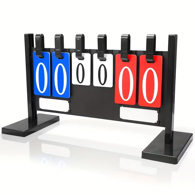 Table Tennis Dimension - ポータブル手動フリップスコアボード デスクトップスポーツスコアキーパー 6桁フリップスコアボード バスケットボール バレーボール 卓球用