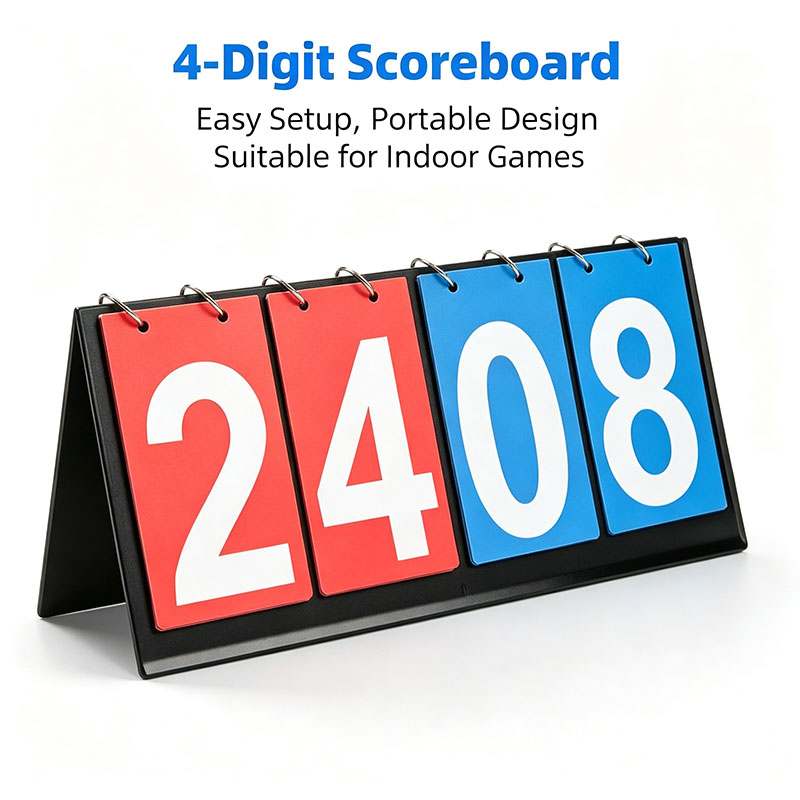 Table Tennis Scoring - 4桁フリップスコアボード ポータブルデスクトップ手動スコアキーパー テーブルテニス、ピンポン、バドミントン、バレーボール、バスケットボールスポーツ用