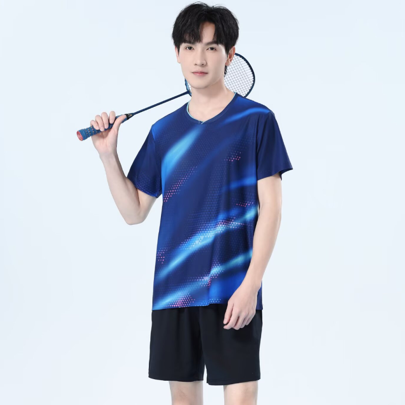 Table Tennis Name - 男性用速乾バドミントンシャツ通気性卓球Tシャツ軽量スポーツジャージカスタムネームロゴ