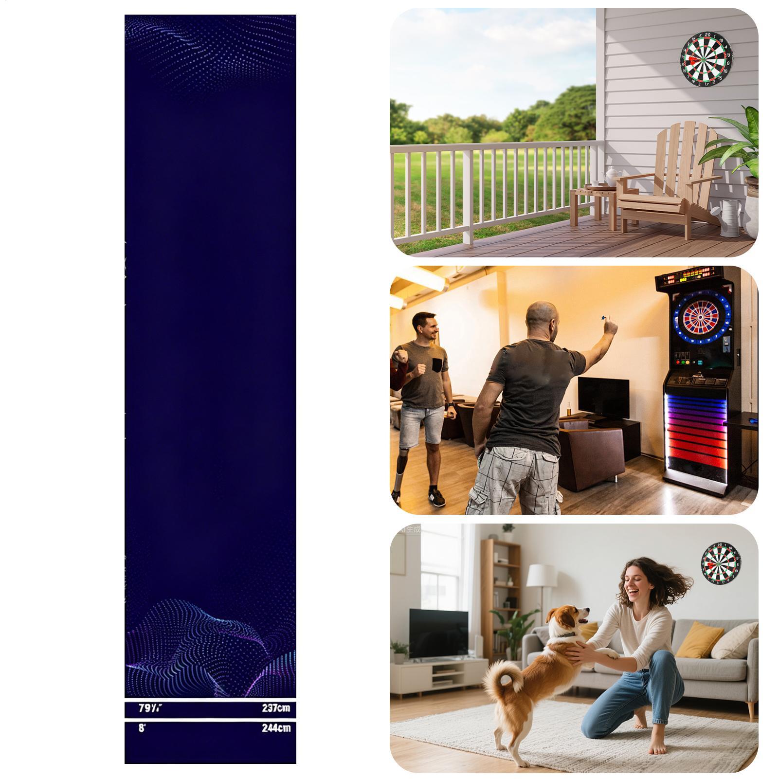 投げ線付きダーツマット クリスタルベルベット製 滑り止め加工 - Throw Distance Board のレビューと価格