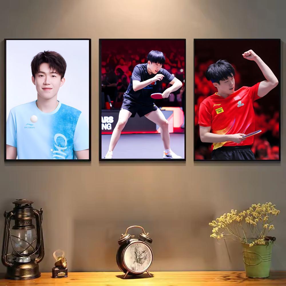 卓球選手ポスター絵画ウォールアート壁画リビングルームの家の装 - Table Tennis Illustration のレビューと価格