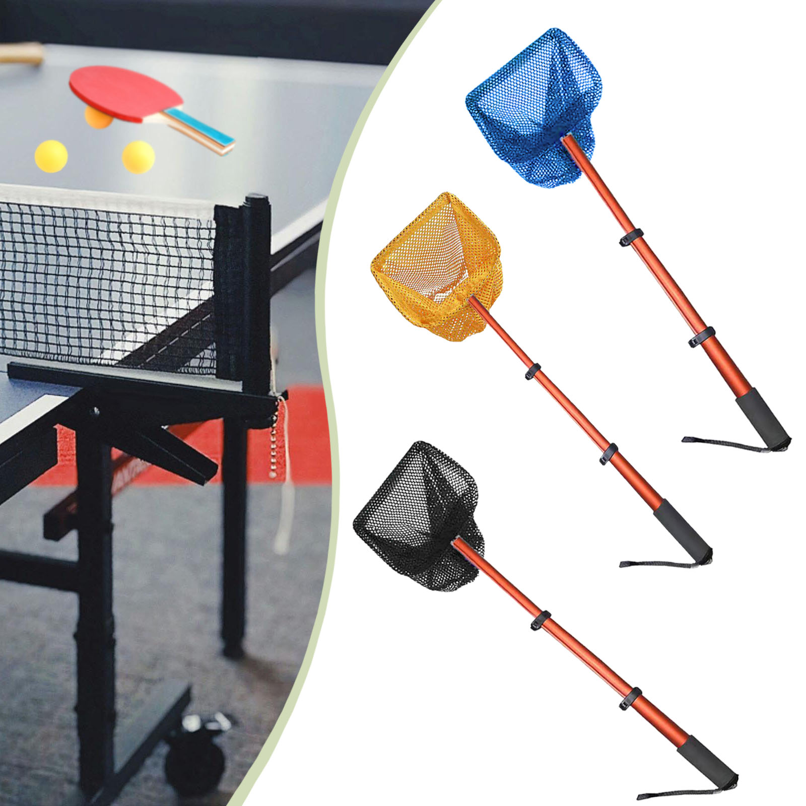 1個入り卓球ボールピッカーネット、ハンドル付き、ピンポンボー - Table Tennis Pc のレビューと価格