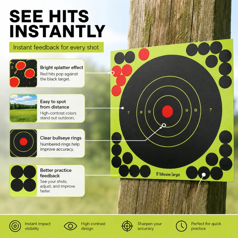 剥がしやすい自己粘着練習用ターゲットシート、高コントラストの - Practice Target Board のレビューと価格