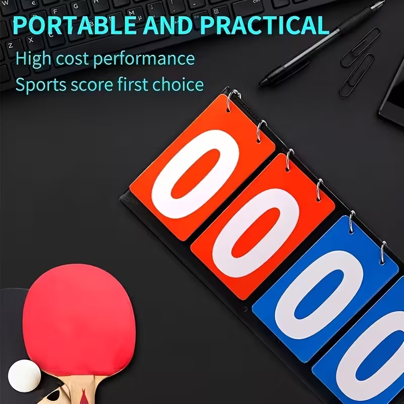 4桁フリップスコアボード ポータブルデスクトップ手動スコアキ - Table Tennis Scoring のレビューと価格