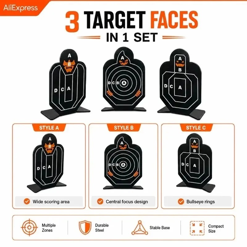 頑丈な自立型金属製練習用ターゲットキット、屋内および屋外のレ - Practice Target Board のレビューと価格