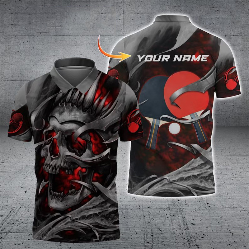 カスタムネーム入り卓球ポロシャツ メンズ スポーツカジュアル - Table Tennis Name のレビューと価格