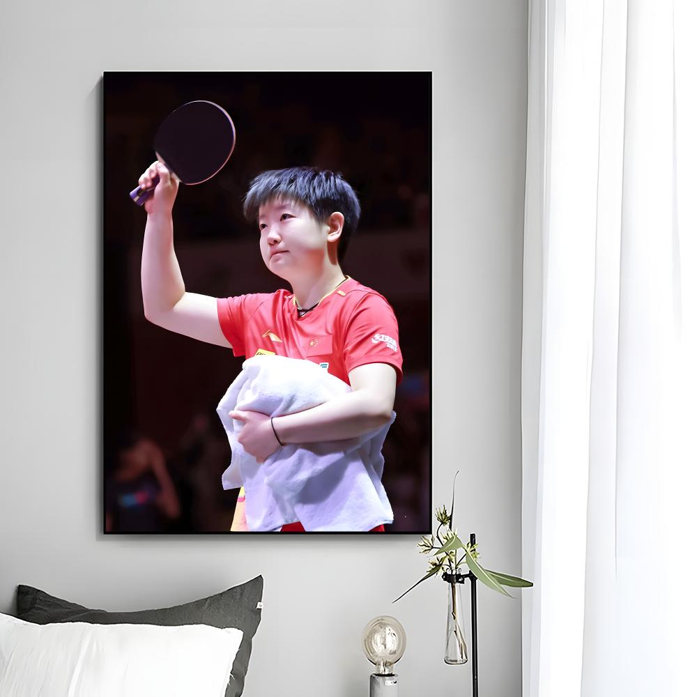 チャンピオン卓球選手S-スン・インシャ ポスター ウォールア - Table Tennis Illustration のレビューと価格